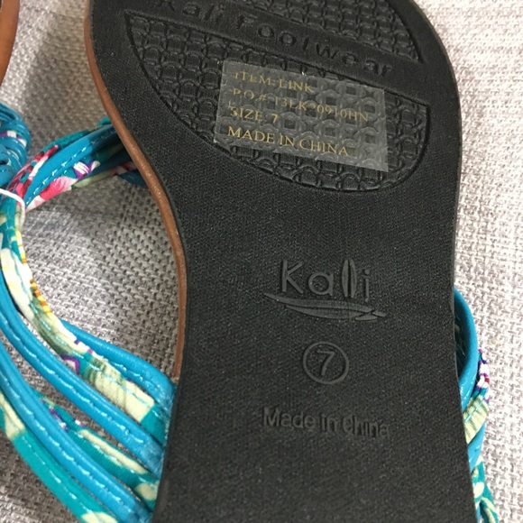 5🌟rated! 👠 NWT! ✨ Kalli ✨ Blue Flip Flop Sandals - Picture 3 of 8